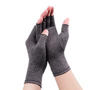 Gebell Rheumatoid Arthritis Gloves - Compression Gloves Fingerless Joint Pain Relief Hand Mitten Warmth Gloves Carpal, M, Gray a