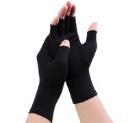 Gebell Rheumatoid Arthritis Gloves - Compression Gloves Fingerless Joint Pain Relief Hand Mitten Warmth Gloves Carpal, L, Black a