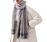 Gebell Women Tartan Scarf - Winter Plaid Blanket Scarves Long Soft Warm Tartan Check Scarfs Ladies Wool Spinning Tassel Shawl Stole UK