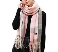 Gebell Women Tartan Scarf - Winter Plaid Blanket Scarves Long Soft Warm Tartan Check Scarfs Ladies Wool Spinning Tassel Shawl Stole UK