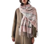 Gebell Women Tartan Scarf - Winter Plaid Blanket Scarves Long Soft Warm Tartan Check Scarfs Ladies Wool Spinning Tassel Shawl Stole UK