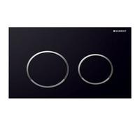 Geberit Cover Plate Omega 20, 115.085.KM.1, 2 Dual Flush, Black/Polished Chrome Alloy Finish