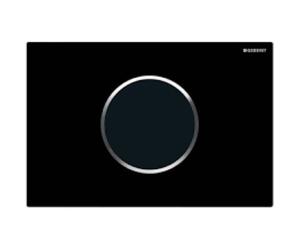 GEBERIT 115.907.KM.6 Sigma10 Mains Powered WC Dual Flush Plate Black & Chrome