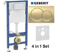 Geberit Alpha 01 Duofix 1.12 Wc Frame Concealed Cistern Brass Plate Acoustic Mat 4 In 1 Set 458.039.00.2 + 115.035.qe.1