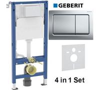 Geberit Alpha 1.12 Duofix Wc Frame Concealed Cistern Chrome Plate Acoustic Mat 4 In 1 Set 458.039.00.2 + 115.055.21.1
