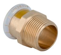 Geberit Brass Copper Adaptor With Male Thread 15mm X 0.5" Press Fit - 34666