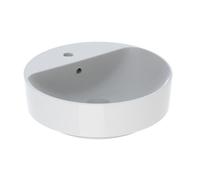 Geberit Countertop Basin VariForm 1 Tap Hole With Overflow 158xØ450mm White
