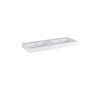 Geberit Double Basin iCon 2 Tap Holes With Overflow 1200x160x485mm White