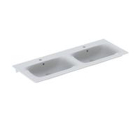 Geberit Double Basin Renova Plan KeraTect 2 Tap Holes Overflow 1300x168x480mm White