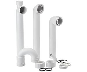 GEBERIT Gaming Table top Drain G1 1/2 x 40 mm White for WM and GS in PP for a Sink 152885111, Transparant