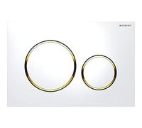 Flush plate Sigma20 for dual flush, round, White/gold (115.882.KK.1)