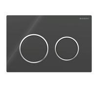 Geberit Kappa 21 Dual Push Button Flush Plate WC Concealed Cistern Black Chrome