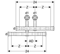 Geberit Mapress Set of connection tees