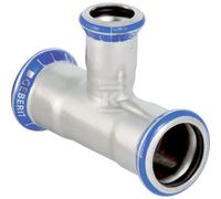 Geberit Plumbing Fittings Mapress T-piece in stainless steel reduced d22-18-22