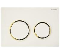 Geberit Omega 20 Push Plate White/Gold/White for Geberit Omega Flush-Mounted Cistern 12 cm