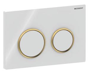 Geberit Omega 20 Push Plate White/Gold/White for Geberit Omega Flush-Mounted Cistern 12 cm