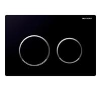 Geberit Omega20 Rectangular Toilet Push Button Dual Flush Plate 212mm Black