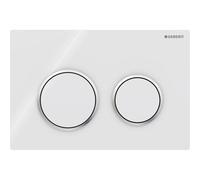 Geberit Omega20 Round WC Dual Flush Plate - White & Gloss Chrome - 115.085.KJ.1