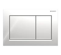 Geberit Omega20 Square WC Dual Flush Plate - Gloss & Matt Chrome - 115.080.KH.1
