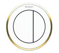 Geberit Pneumatic Actuator WC Dual Flush Push Button White Gold 116.055.KK.1
