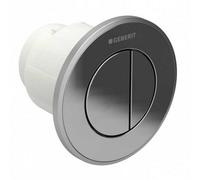 Geberit Remote Actuation Round Dual Flush Button Pneumatic Chrome 116.042.21.1