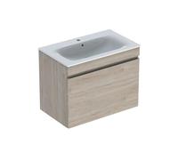 Geberit Renova Plan 800mm Slim Rim Wall Hung Vanity Unit With Basin - Light Hickory Finish: Light Hickory