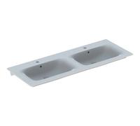 Geberit Double Basin Renova Plan 2 Tap Holes With Overflow 1300x168x480mm White