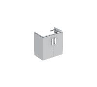 Geberit Selnova Compact 650mm Double Door Vanity Unit With Basin - No Tap Hole - Grey