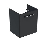 Geberit Selnova Square 464mm Single Door Vanity Unit With Basin - 1 Tap Hole - Lava