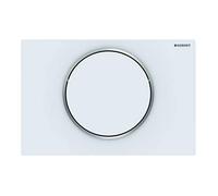 Geberit Sigma 10 115758JT5 Actuator Plate for Flush-Stop Flushes, Front Actuation, Panel + Buttons White Matt Design Ring Polished