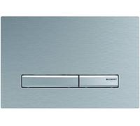 Geberit Sigma 50 115788GH2 Actuator Plate (for 2 Flushes, Front Actuation, Brushed Chrome) 24.6 x 16.4 x 1.2 cm