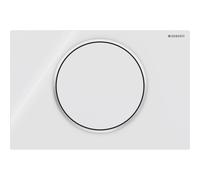 Geberit Sigma10 Round WC Single Flush Plate - Matt & Gloss White - 115.758.KJ.5