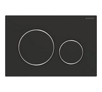 Geberit Sigma20 Modern Bathroom Round Toilet Push Button Dual Flush Plate Matt Black Finish With Mounting Frame 115.882.14.1