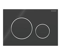 Geberit Sigma20 Round WC Dual Flush Plate - Black / Chrome - 115.882.KM.1
