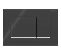 Geberit Sigma20 Square WC Dual Flush Plate - Black / Chrome - 115.883.KM.1