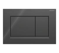 Geberit Sigma20 Square WC Dual Flush Plate - Black / Matt Black - 115.883.DW.1