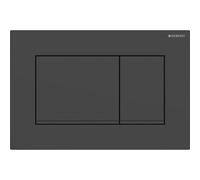Geberit Sigma20 Square WC Dual Flush Plate - Matt Black / Black - 115.883.16.1