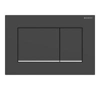Geberit Sigma20 Square WC Dual Flush Plate - Matt Black / Chrome - 115.883.14.1
