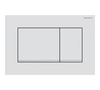 Geberit Sigma20 Square WC Dual Flush Plate - Matt White / Chrome - 115.883.JT.1