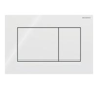 Geberit Sigma20 Square WC Dual Flush Plate - White / Matt White - 115.883.11.1