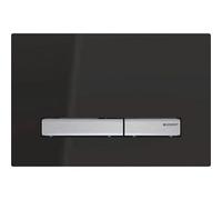 Geberit Sigma50 Modern Bathroom Square Push Button Dual Flush Plate For Concealed Cistern 246mm Glass Chrome Black 115.788.dw.2