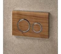 Geberit Sigma50 Round Dual Flush Plate - Black Walnut & Chrome - 115.884.JX.1