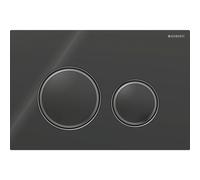 Geberit Sigma50 Round WC Dual Flush Plate - Black & Black Chrome - 115.651.SJ.1