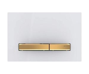Geberit Sigma50 Square Actuator Toilet Dual Flush Plate 246mm Brass Alpine White 115.672.11.2