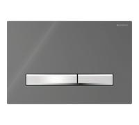 Geberit Sigma50 Square Dual Flush Plate - Smoked Glass & Chrome - 115.788.SD.2