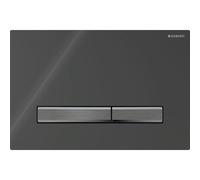 Geberit Sigma50 Square WC Dual Flush Plate - Black & Black Chrome - 115.671.DW.2