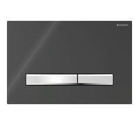 Geberit Sigma50 Square WC Dual Flush Plate - Black & Chrome - 115.788.DW.2