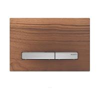 Geberit Sigma50 Square WC Dual Flush Plate - Black Walnut & Chrome - 115.788.JX.2