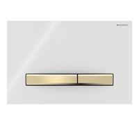 Geberit Sigma50 Square WC Dual Flush Plate - White & Brass White - 115.672.11.2