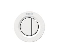 Geberit Type 01 Dual Flush Plate Button For 80mm Concealed Cistern - Alpine White Finish: Alpine White